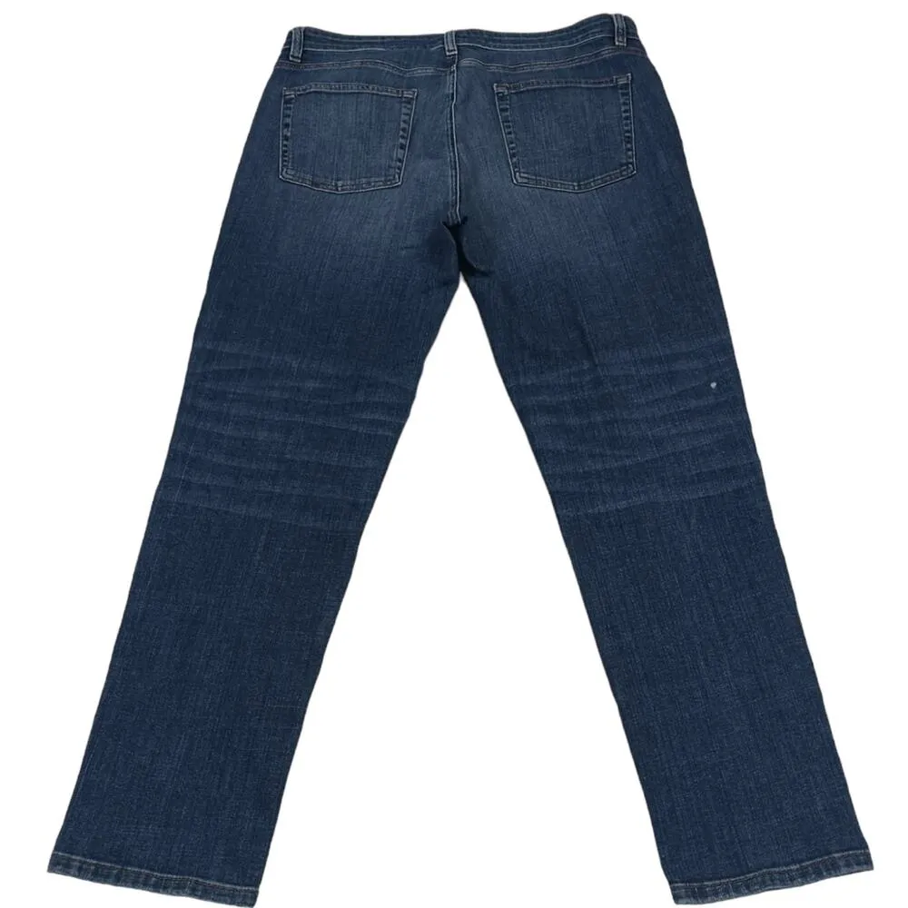 J1033 GUC $178 Eileen Fisher 98% Organic Cotton Jeans sz 12 - Image 5