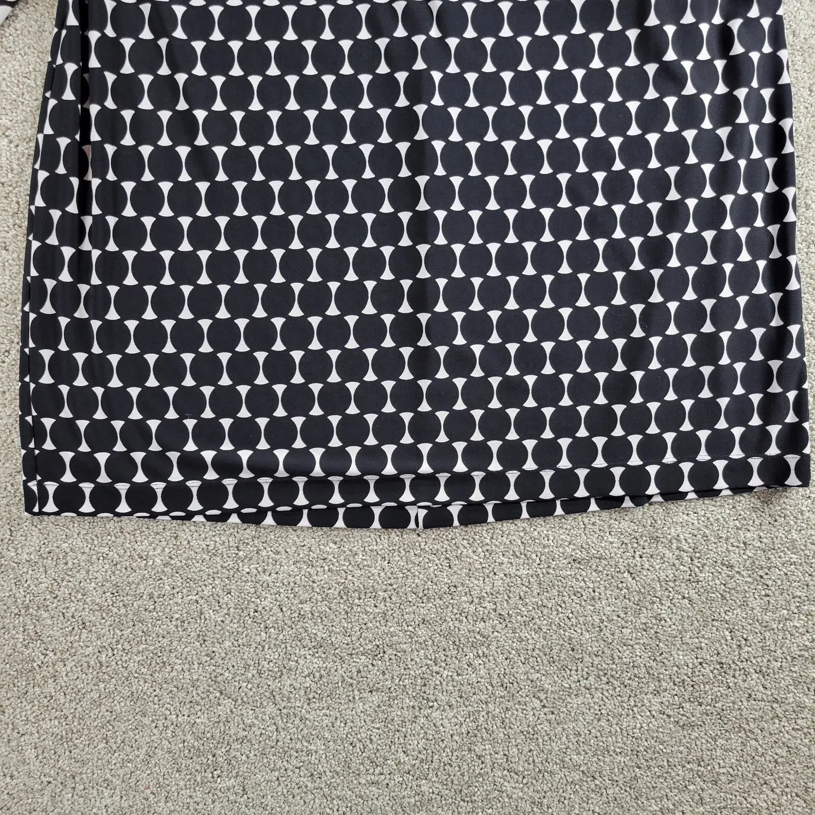 Donna Morgan Womens Sheath Dress‎ 14 Black White Bedazzled Geometric 3/4 Sleeve - Image 7