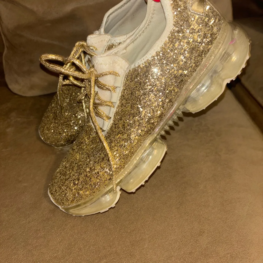 Gold Glitter Women's Sneakers - Image 3