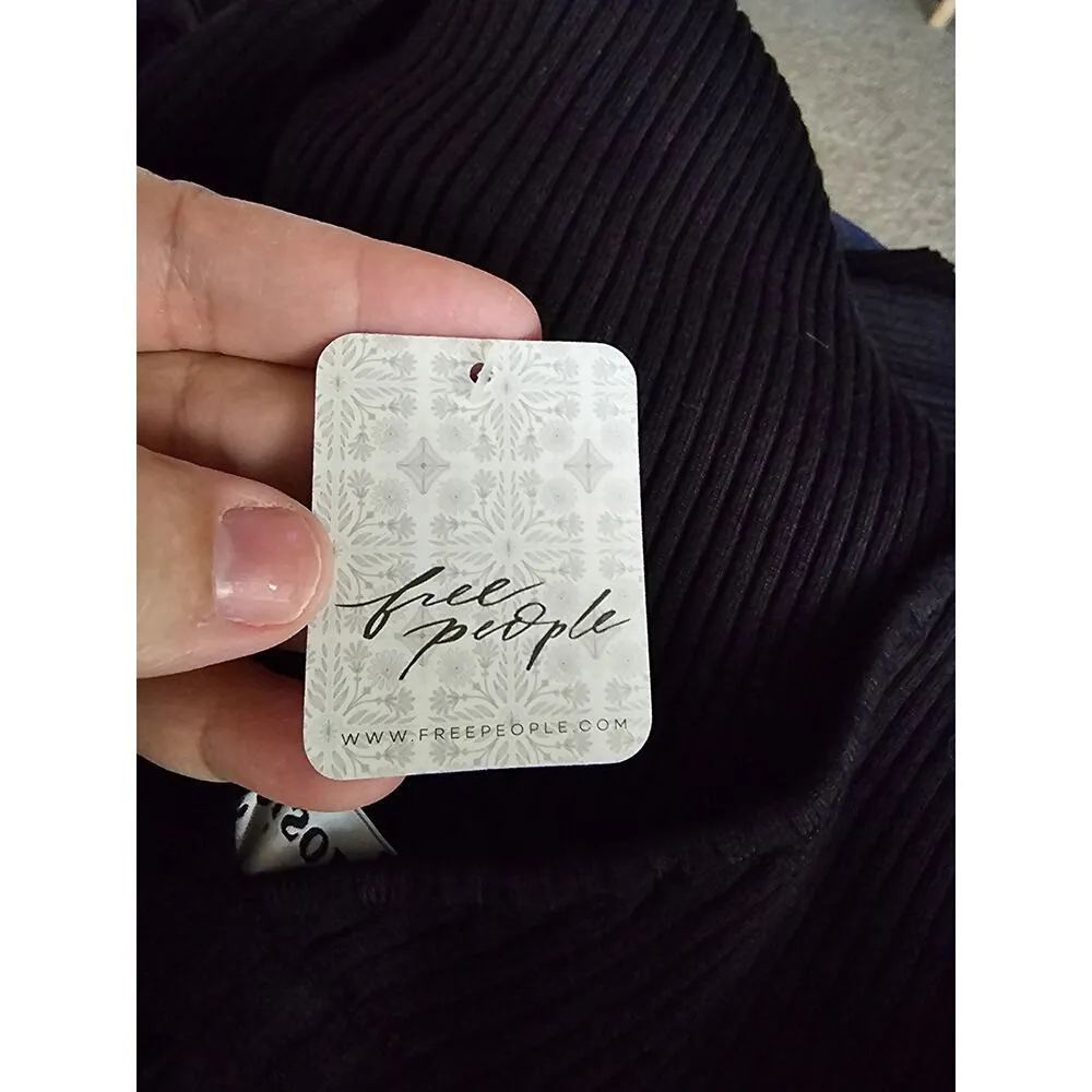 Anthropologie En Saison Fitted Maxime Midi Dress Puff Sleeves Black Size Medium - Image 9