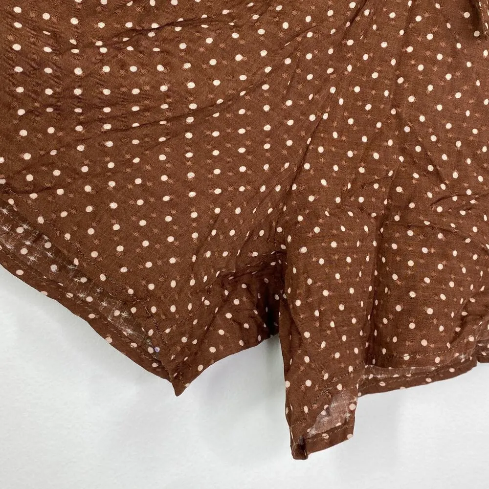 Auguste Brown White Collins Chloe Polka Dot High Rise Shorts Women's Size 4 NWT - Image 3