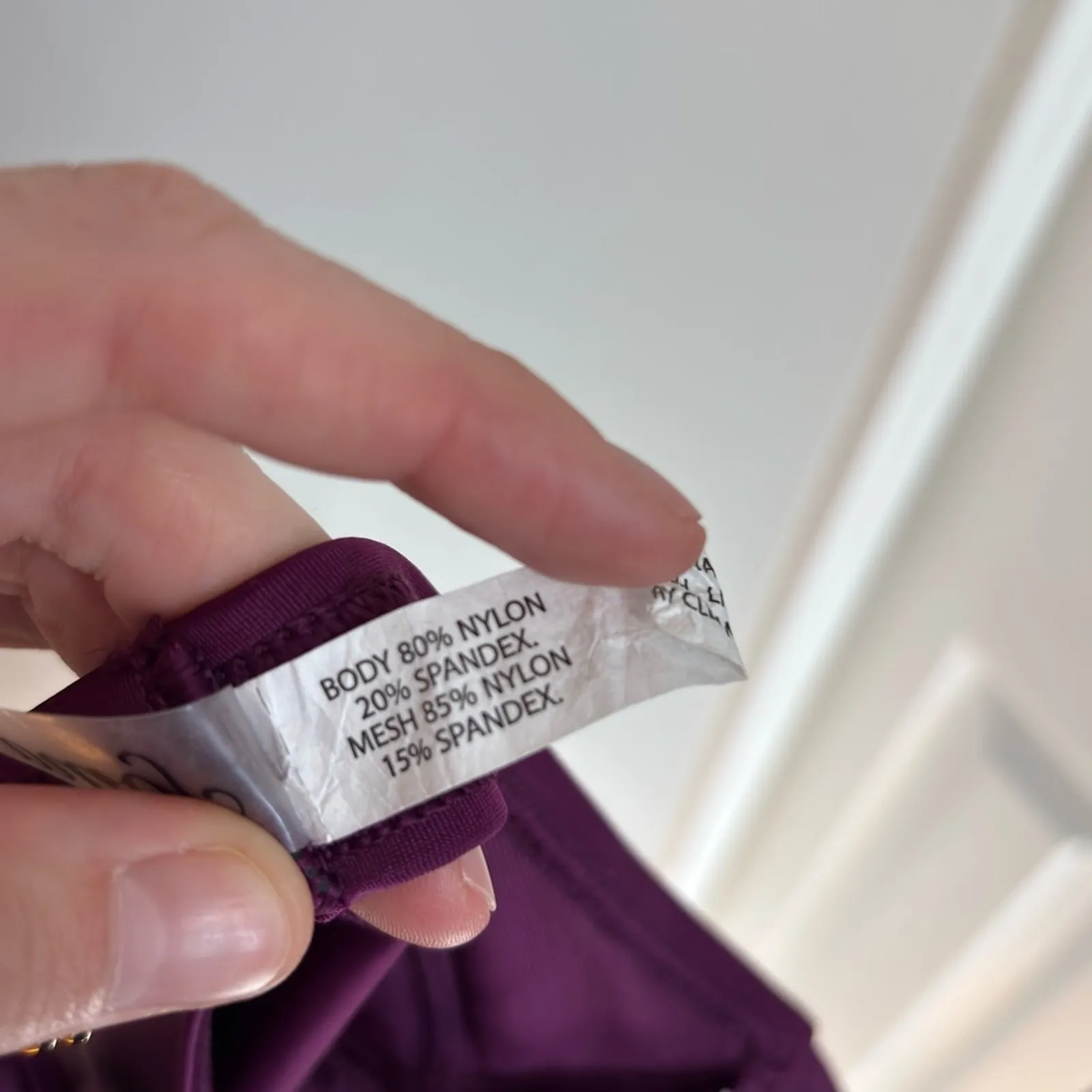 NWT Soma Swim Convertible Halter Bra Cup Sized Tankini Top in Henna Plum 34B Purple - Image 7