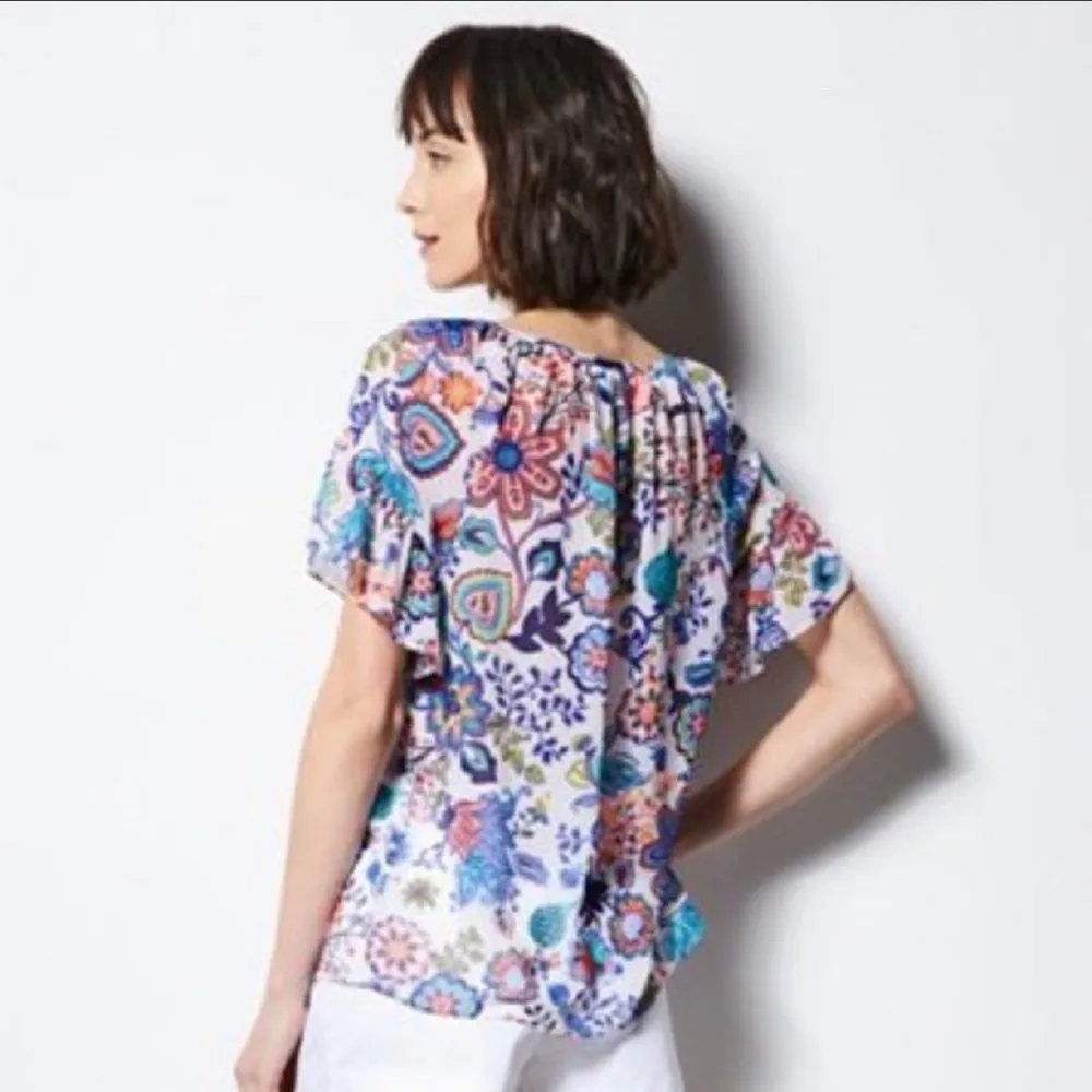 Milly  For DesignNation Colorful Sheer Tunic Blouse - Image 3