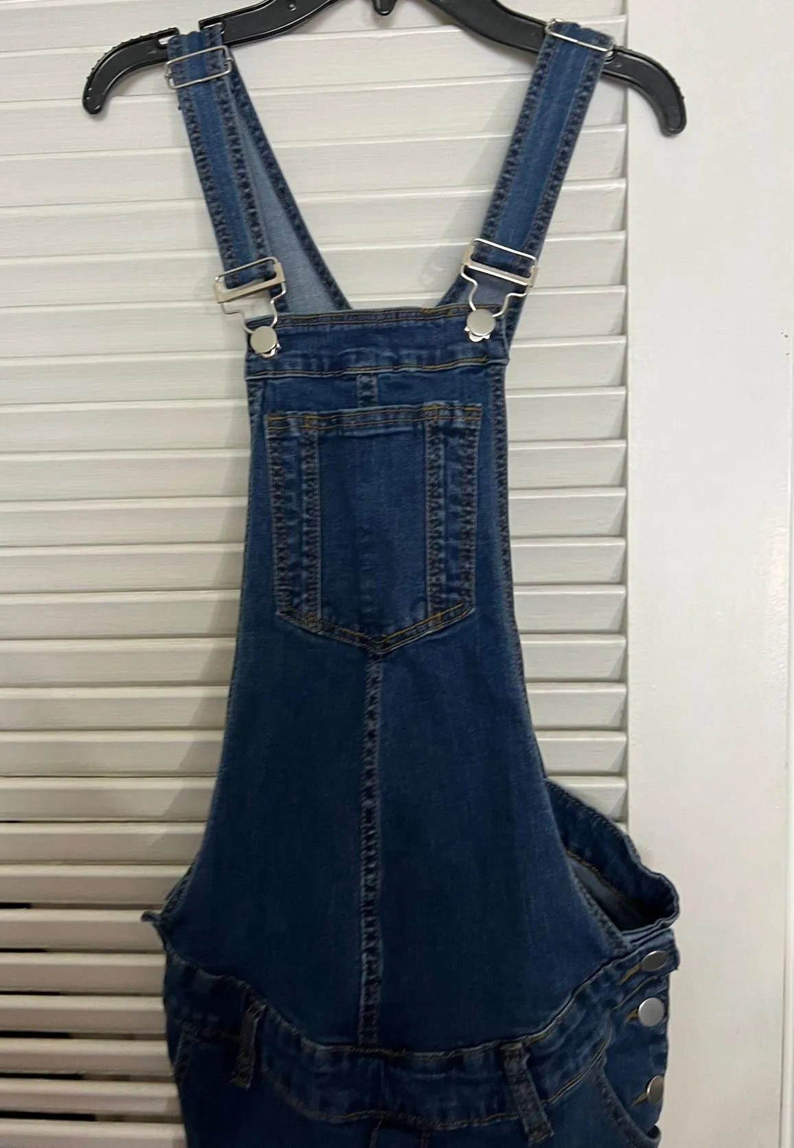 Maacie SM Adjustable Clip On Strap Dark Denim Overalls Blue - Image 3