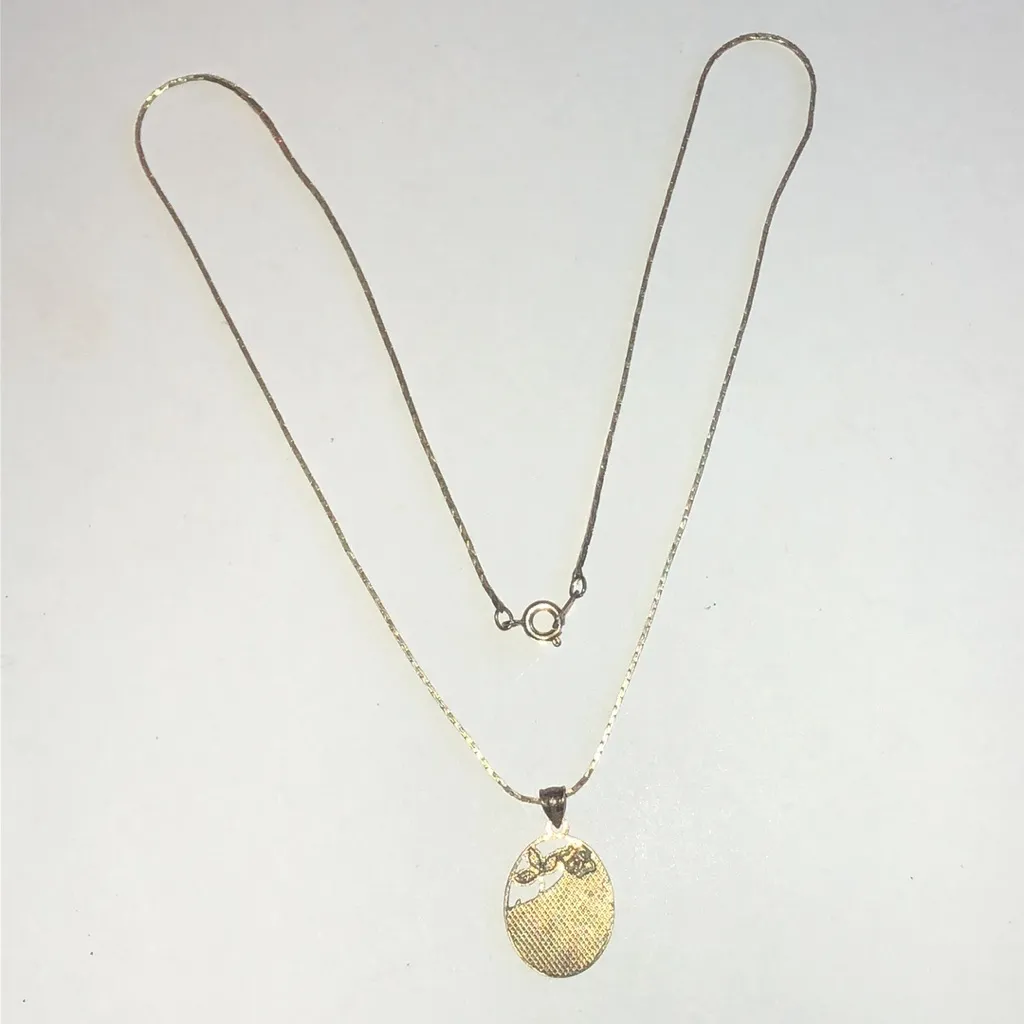 925 Gold Plated Sterling Silver I Love You Pendant Necklace - Image 5