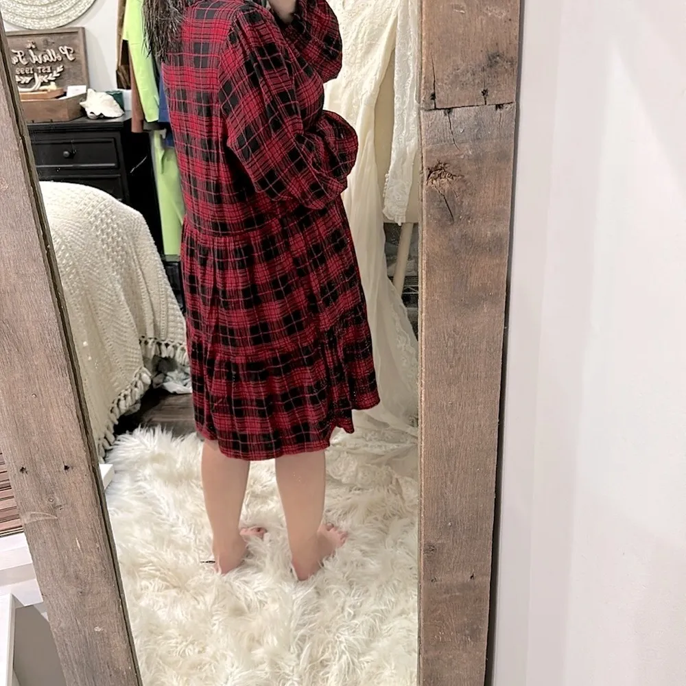 Time and Tru red and black plaid dress size XLarge - Image 7