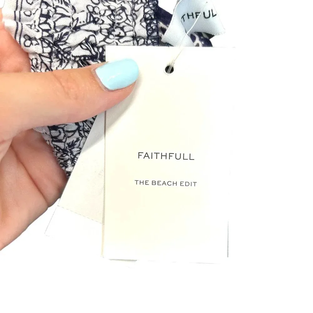 Faithfull the Brand Mali Dress in Devani Print Navy Blue Size US 6 - Image 10