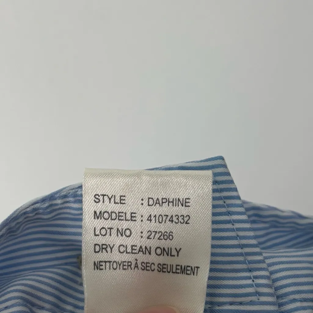 Theory Blue White Pinstripe Skirt Daphine Knee Length Business Professional - Image 9