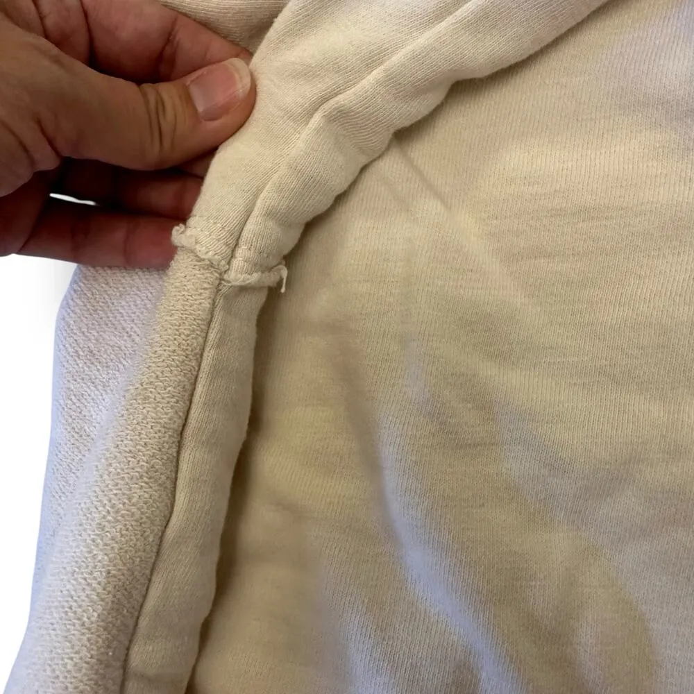 Anthropologie Pilcro Cream Long sleeve V-Neck Raw hem crop Sweatshirt Size Small - Image 5