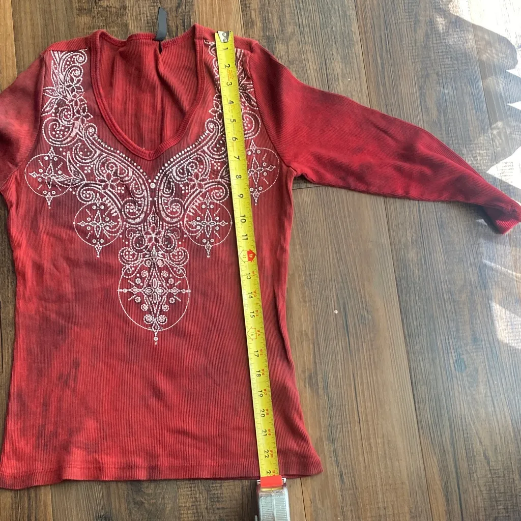 Susan Lawrence Red Embroidered Blouse - Image 5