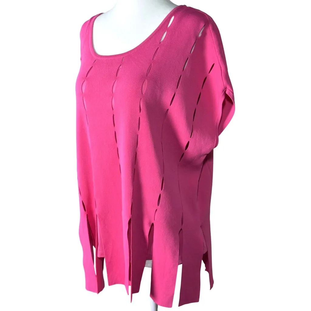 NWOT Joseph Ribkoff Womens Top M Pink Short Sleeve Sweater Set OG Price $215 - Image 2