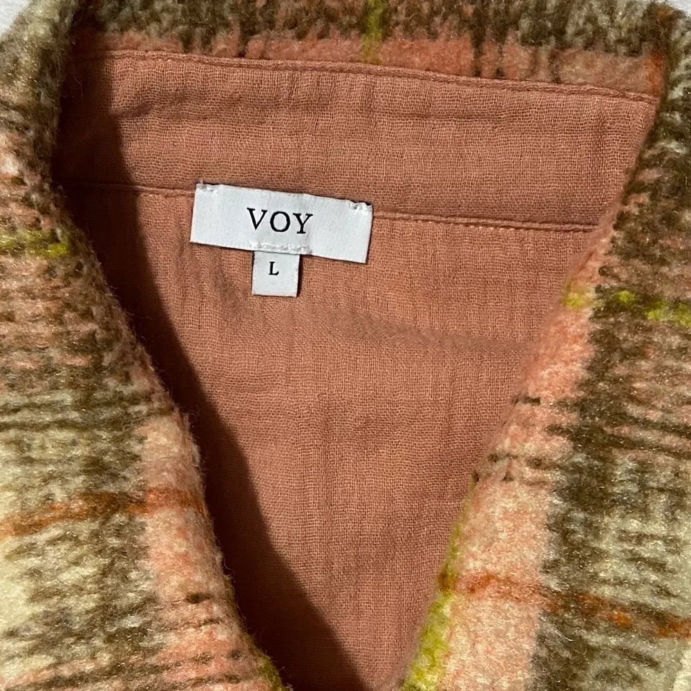 Voy Shacket Plaid Size Large Brown - Image 4