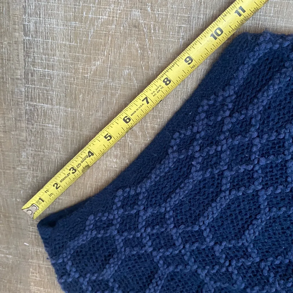 Crochet Knit Poncho Fringe Blue Women’s OS Grandma Cottagecore Coastal Cowgirl - Image 6