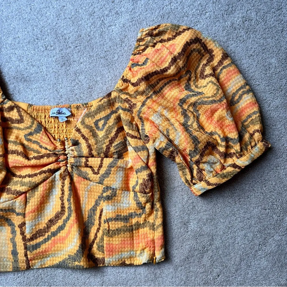 Sam Edelman Karen Puff Sleeve Cropped Blouse size M - Image 8