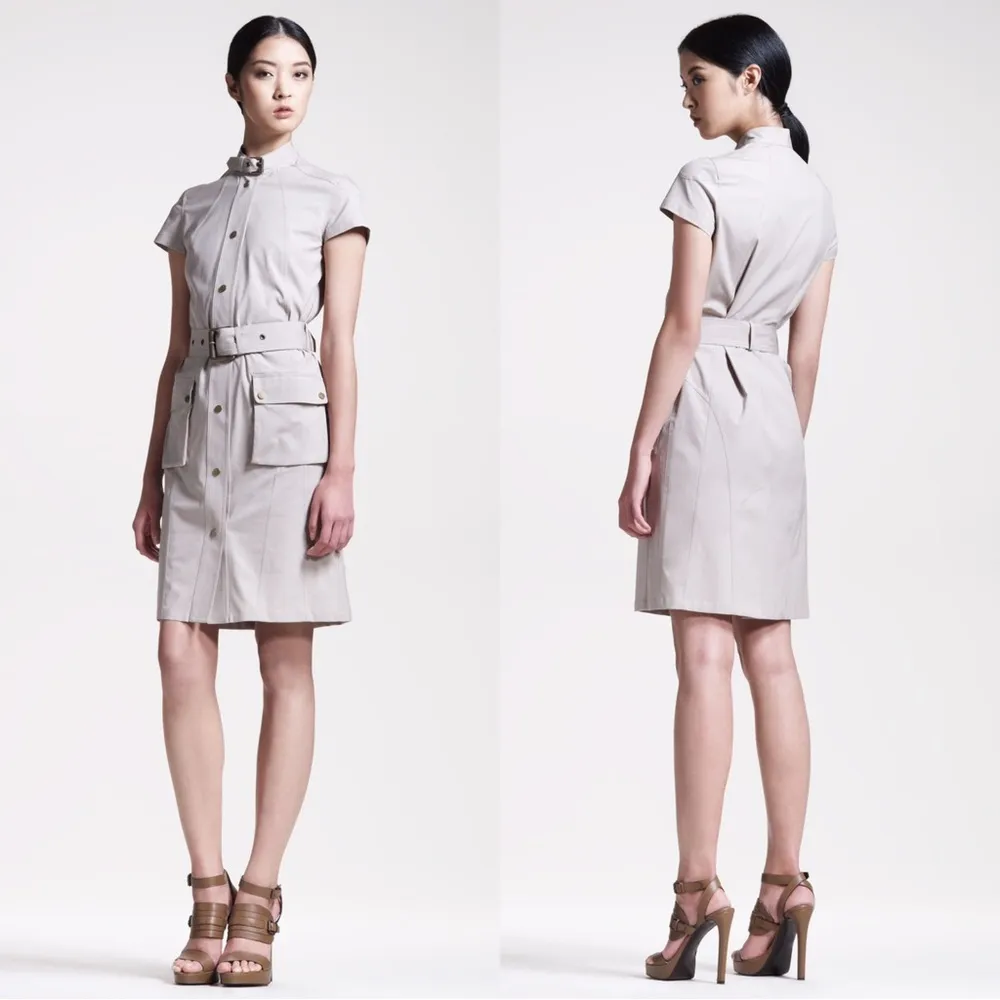 BELSTAFF • Aylesbury Dress safari cargo belted rust orange gabardine Size undefined - Image 14