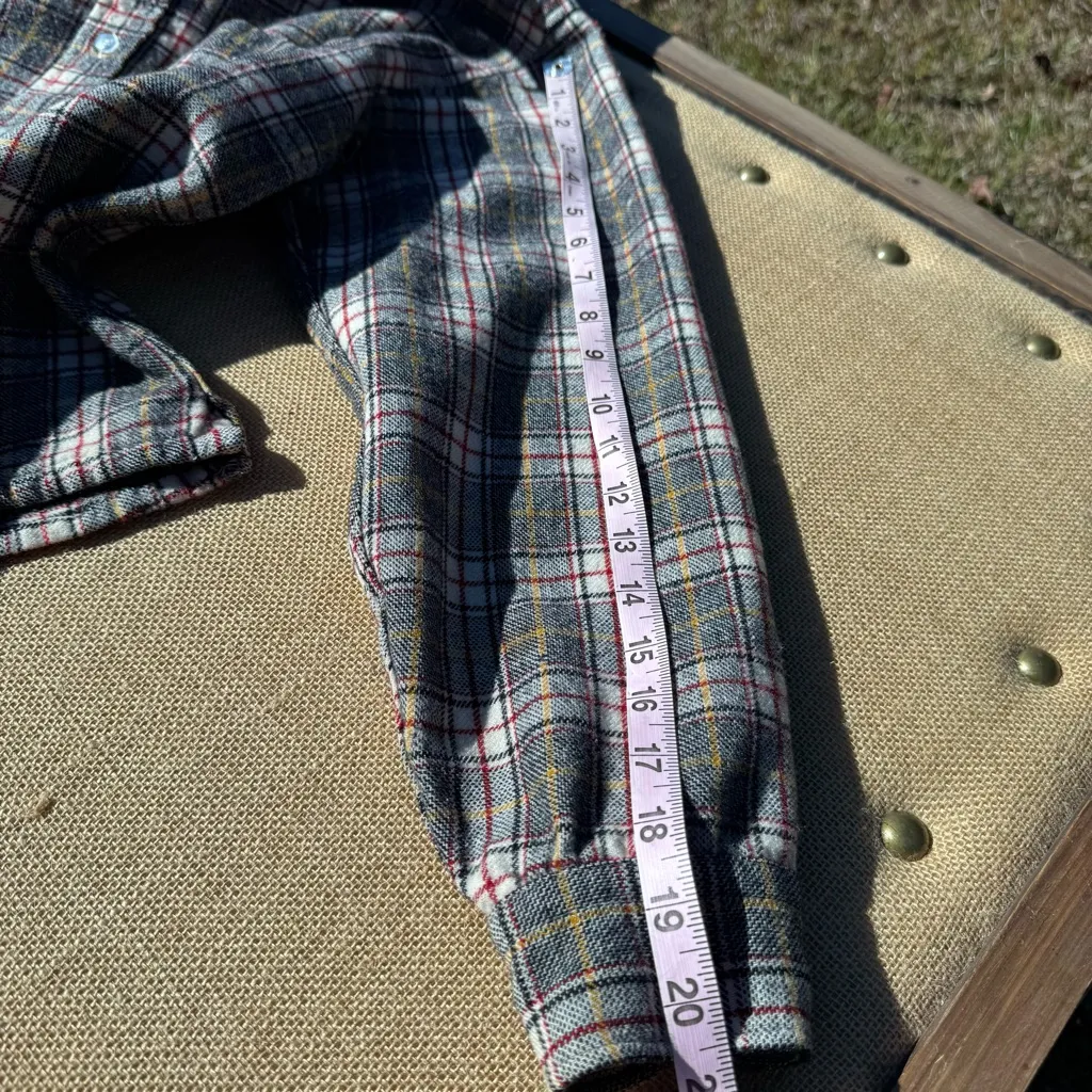 Pendleton Women’s 100% Virgin Wool Plaid Button Up Shirt 60-70s Large - Image 7