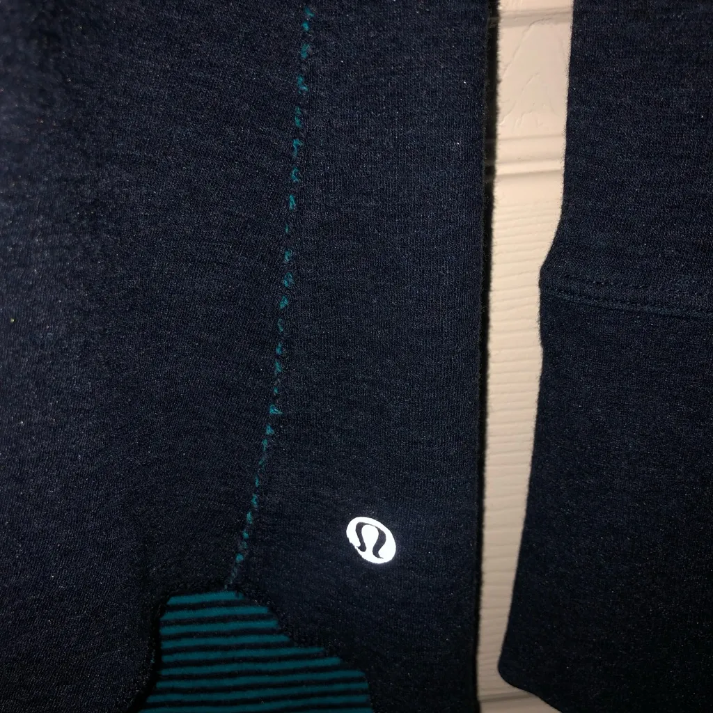 Lululemon Reversible Stripe‎ Green Blue Sweater Top - Image 5