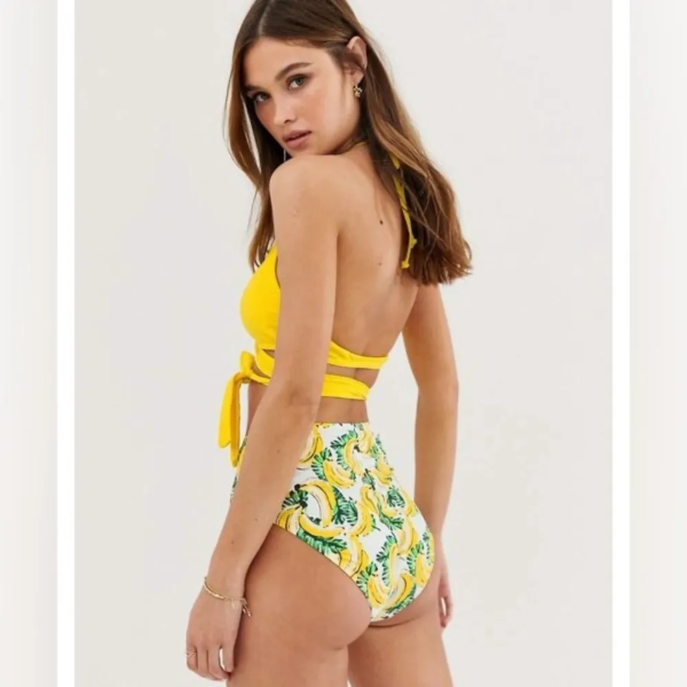 VERO MODA Banana Print High Waisted Bikini Swim Bottoms Size L (12) NWT - Image 7