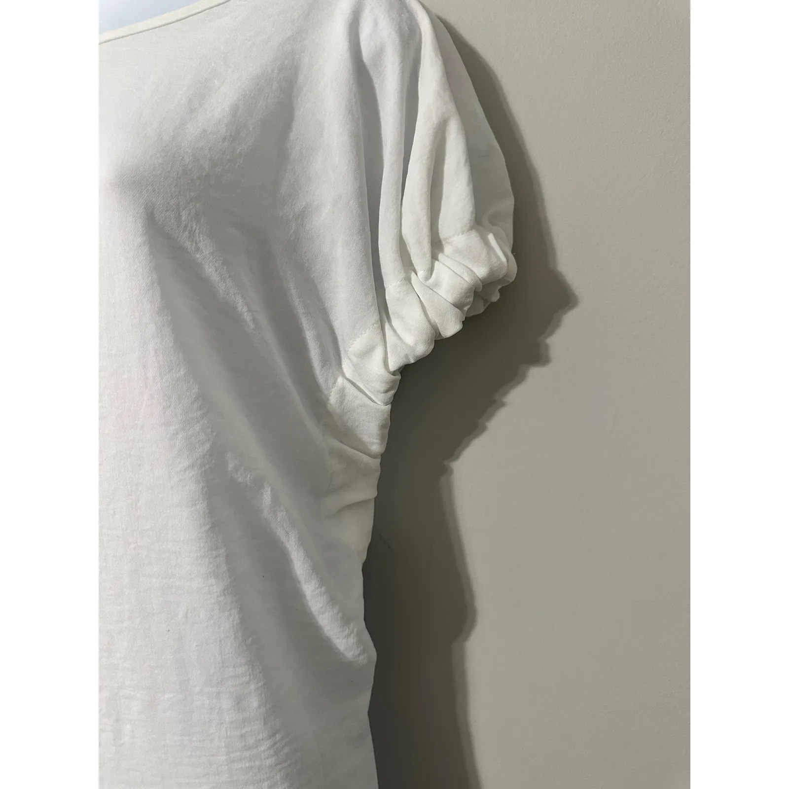PATRIZIA‎ LUCA MILANO White Tie Back Short Sleeve Tunic Top Women's Size L Size L - Image 4