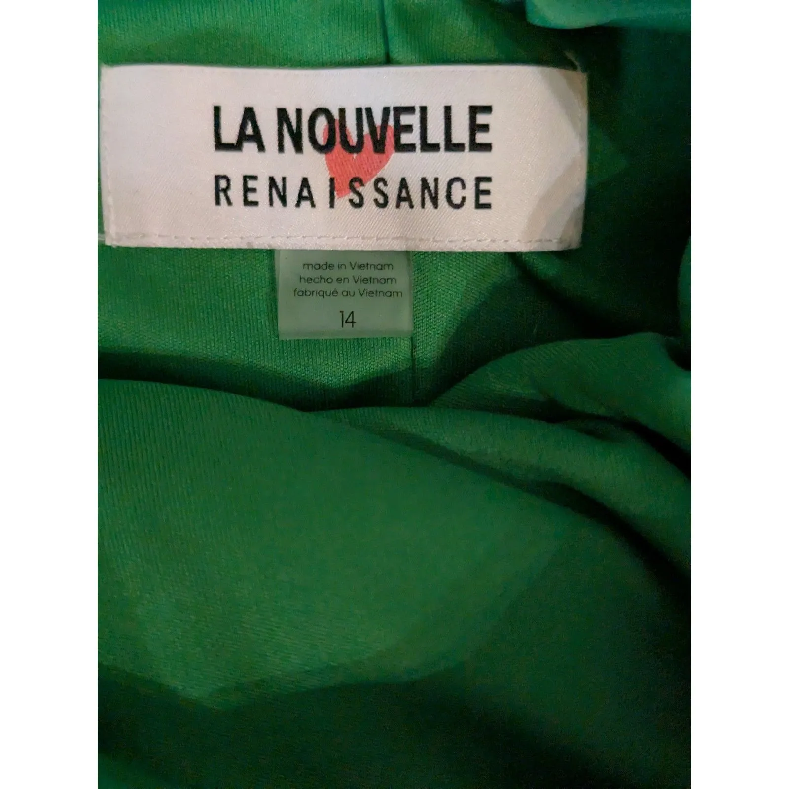 LA NOUVELLE RENAISSANCE Green Floral Halter Tiered Mini Dress Size 14 - Image 5