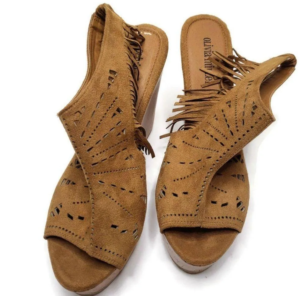 NWOT laser cut cork wedge sandal 10 - Image 9