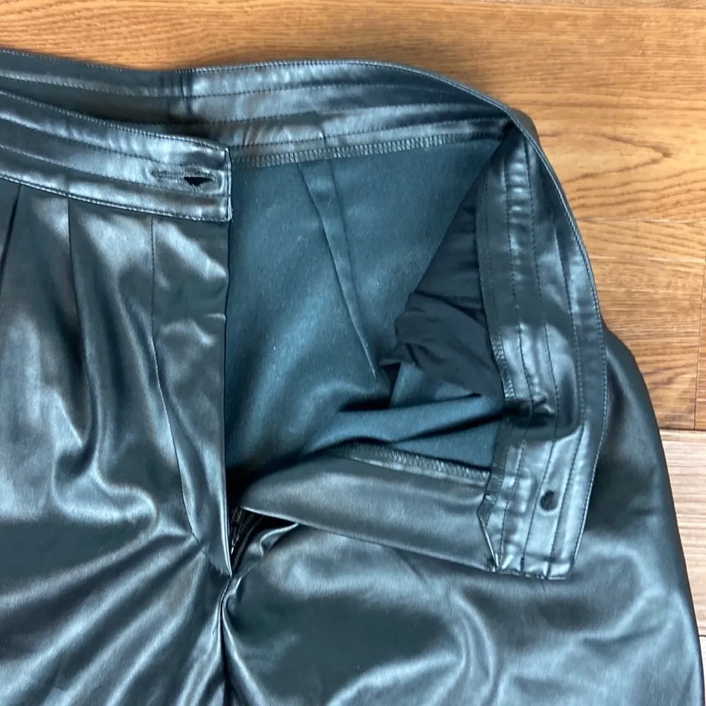 Princess Polly Love Club Pants Black Size 4 High Waist Darting Seams Vegan - Image 7