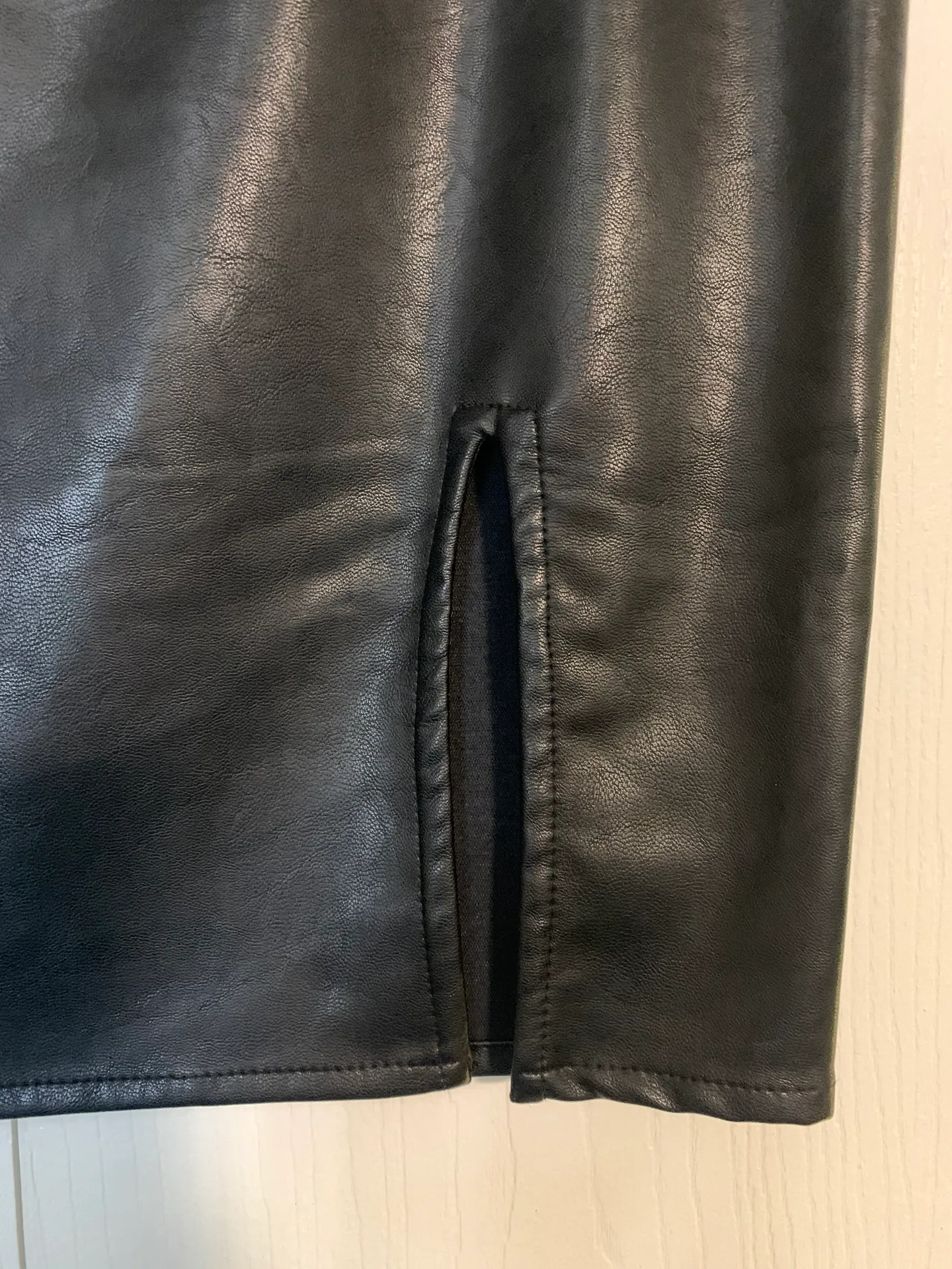 Black Faux Leather Skirt - Image 2