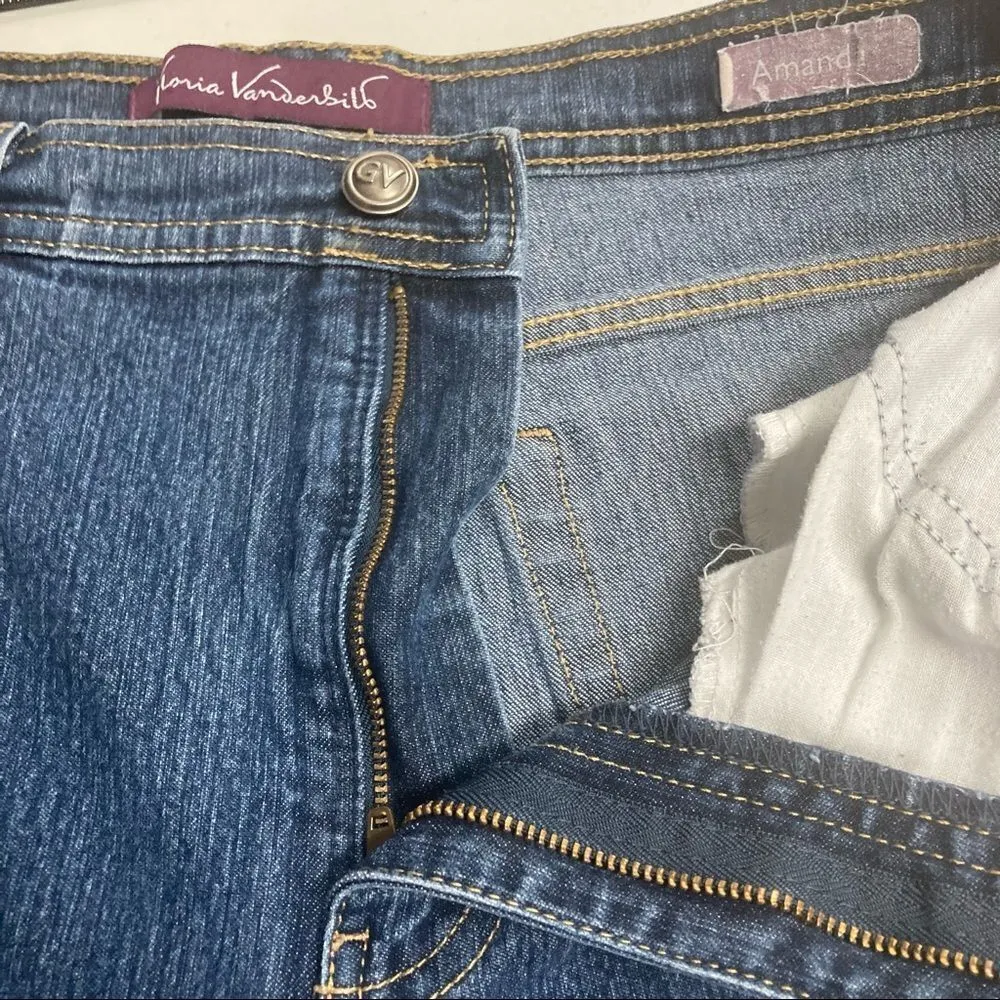 GLORIA VANDERBILT Amanda Women’s Jeans Size 14 High Rise Blue - Image 7