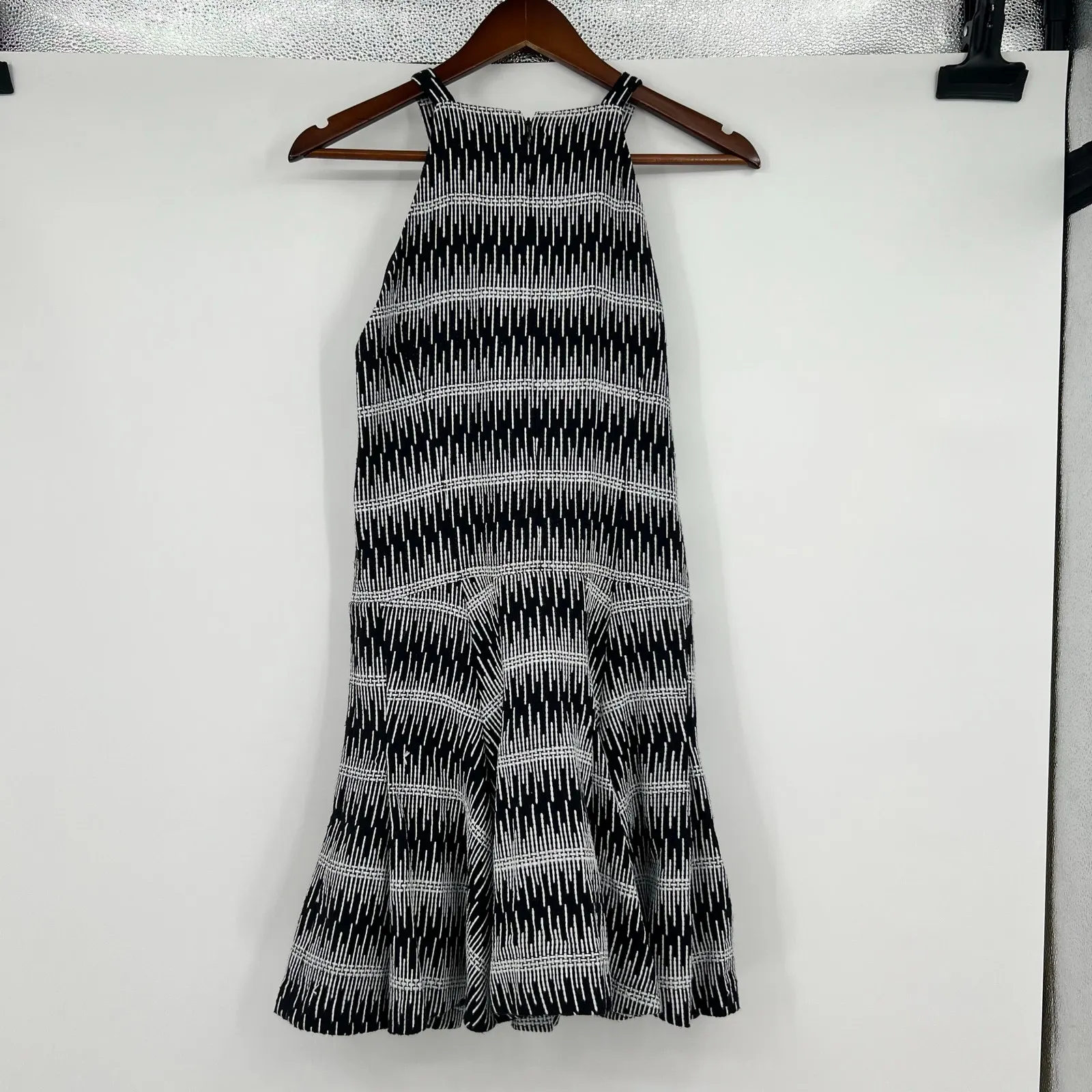 Thakoon Addition Black White Raised Stitch Sleeveless Mini Drop Waist Dress sz 4 - Image 3