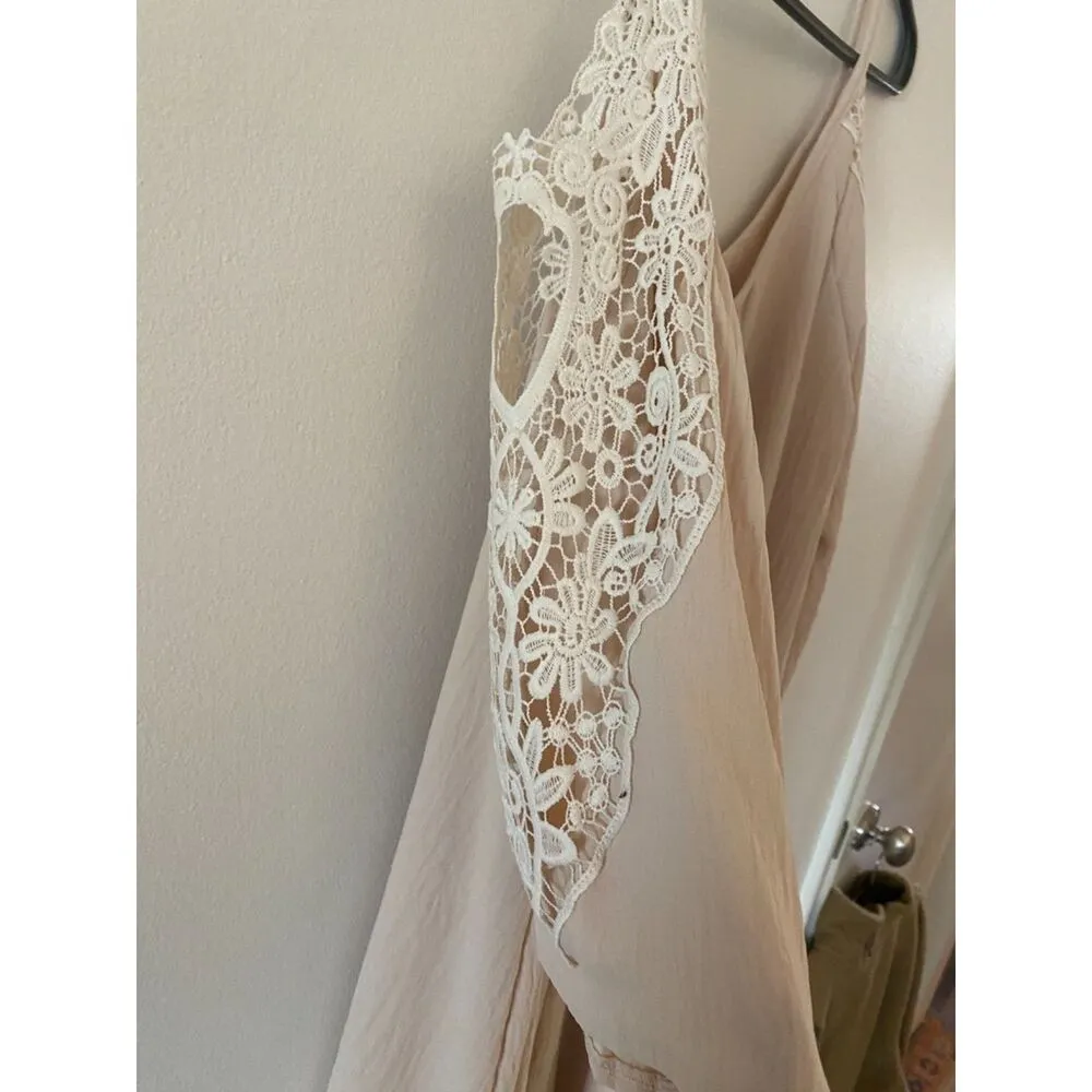 Shein Beige Coverup Fringe Women's Sz Medium - Image 7