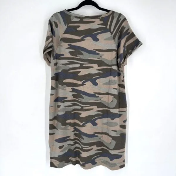 Cable & Gauge NWT Green Camo Split Neck Dress‎ Size XL Jersey Knit Stretchy - Image 4