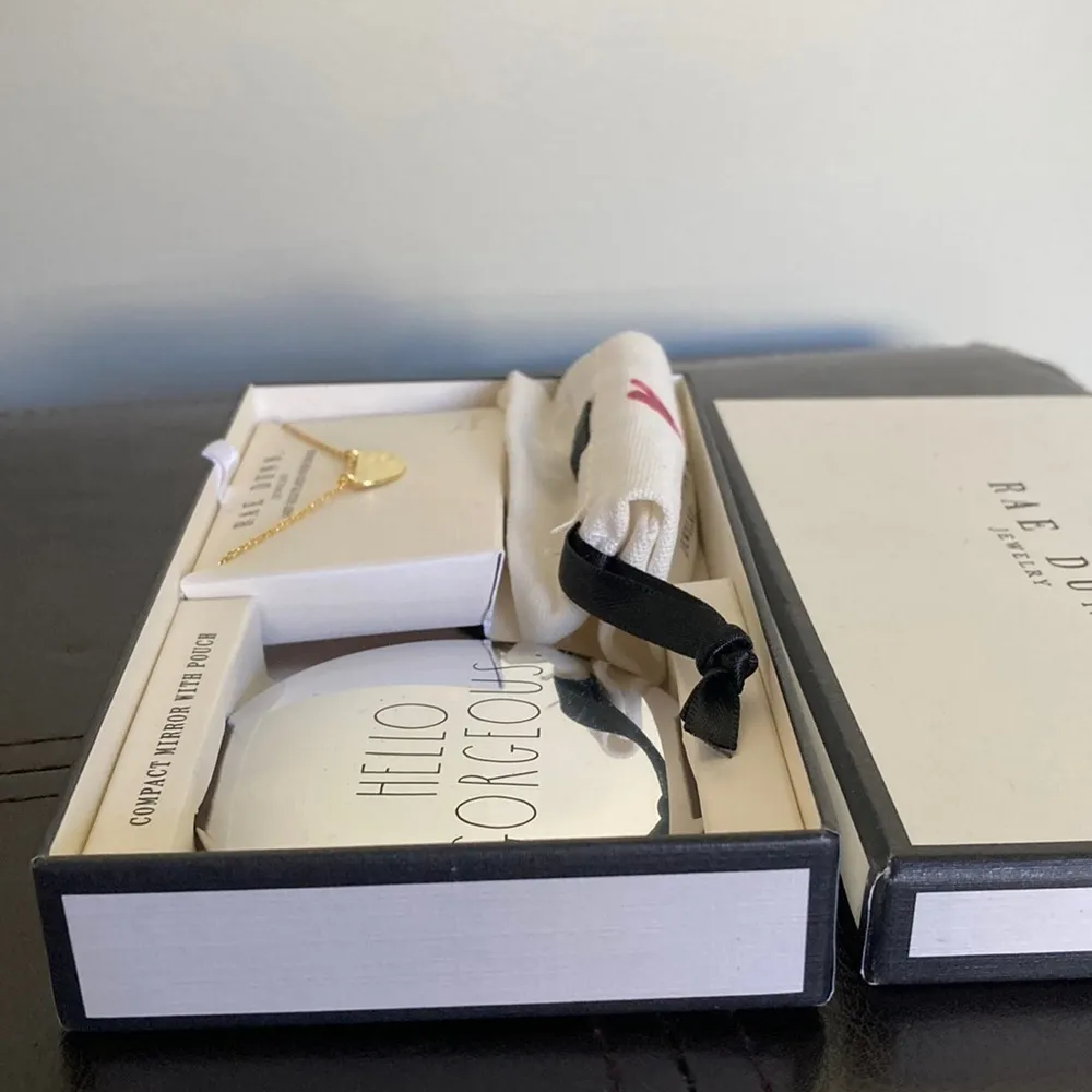 Rae Dunn Goldtone Necklace & Compact Mirror Set - Image 5