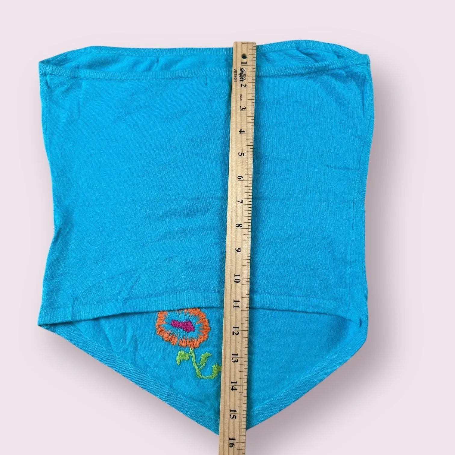 Vtg Y2K 2000's Guess Strapless Bandana Tank Tube‎ Top Embroidered Blue NWT Sz M - Image 5