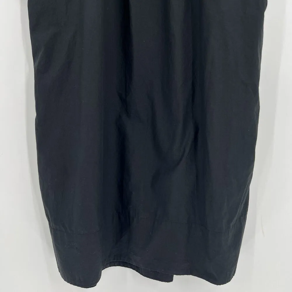 J. Crew Short Sleeve Mini Shirt Dress 100% Cotton Poplin Black Button Size‎ XST - Image 7