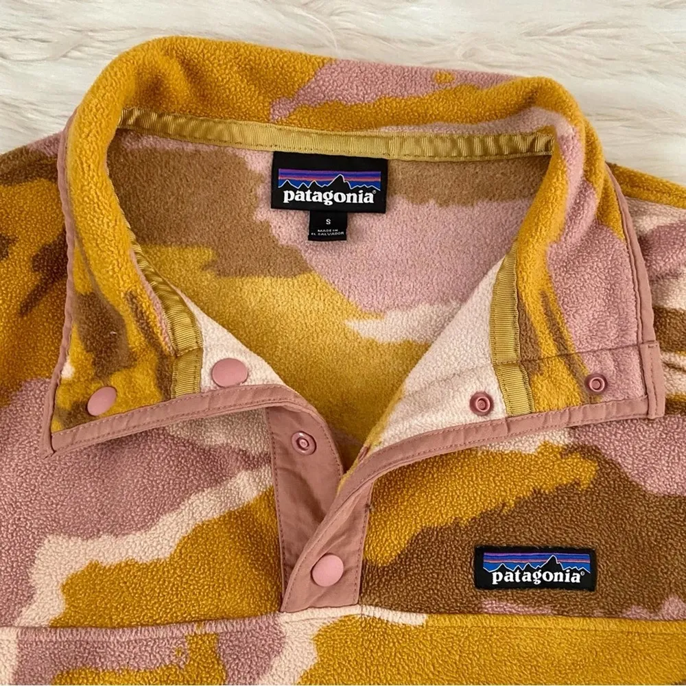 Pink Tan Camo Micro D Snap-T Fleece Pullover in Kansas Sky Buckwheat - Image 6