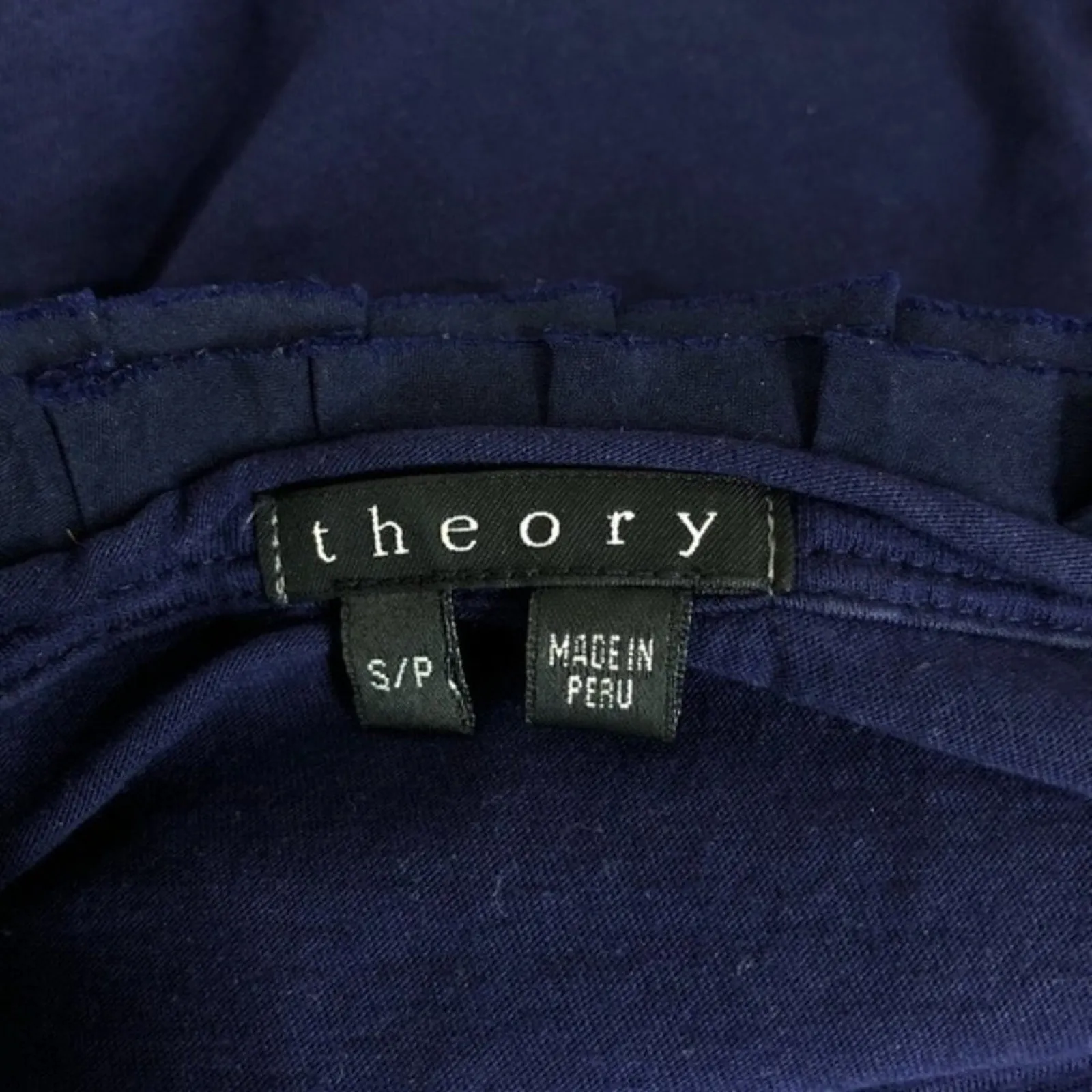 THEORY Navy Blue Top Womens Small Basics Timeless Normcore Corpcore Capsule Chic - Image 6