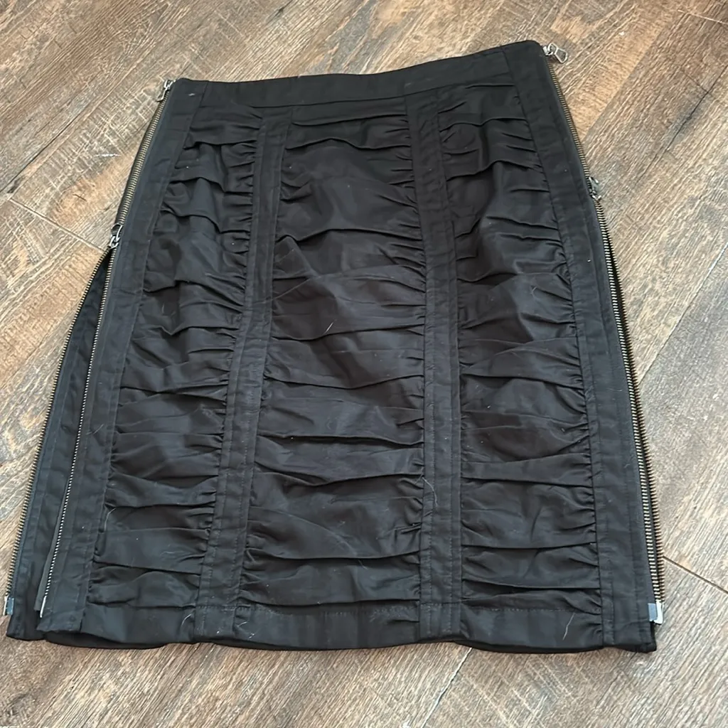 Nanette Lepore Ghost Ship Black Pencil Skirt Size 4 Zipper Details Sexy‎ Bodycon - Image 6