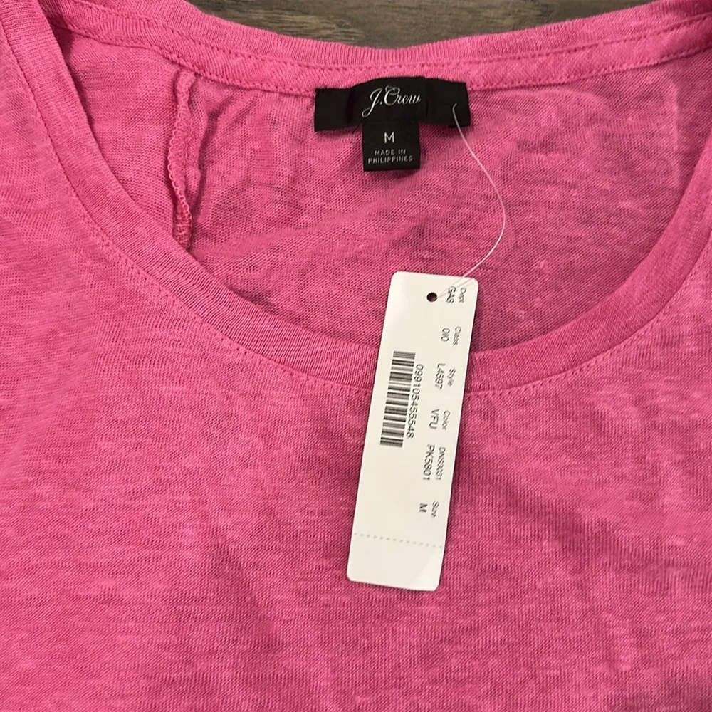 NWT JCrew Linen Ruffle T Shirt Sz M - Image 6