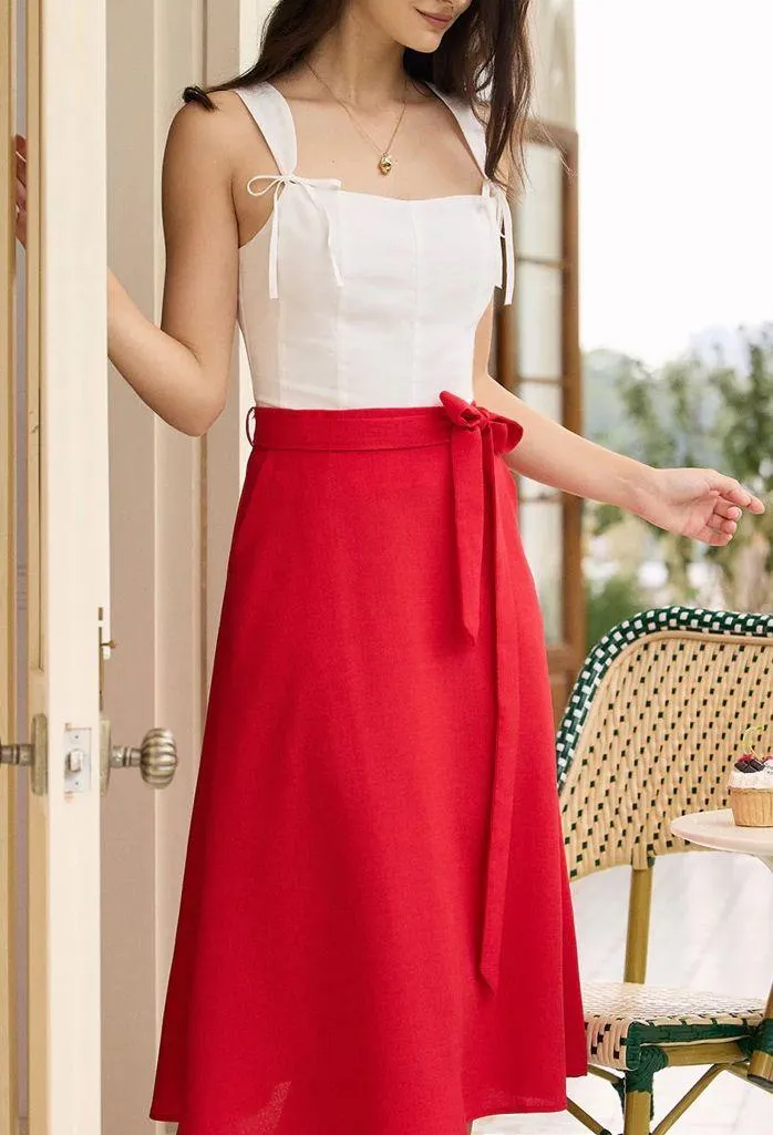 Rihoas White Square Neck Bowknot Tank Top Size XL - Image 3