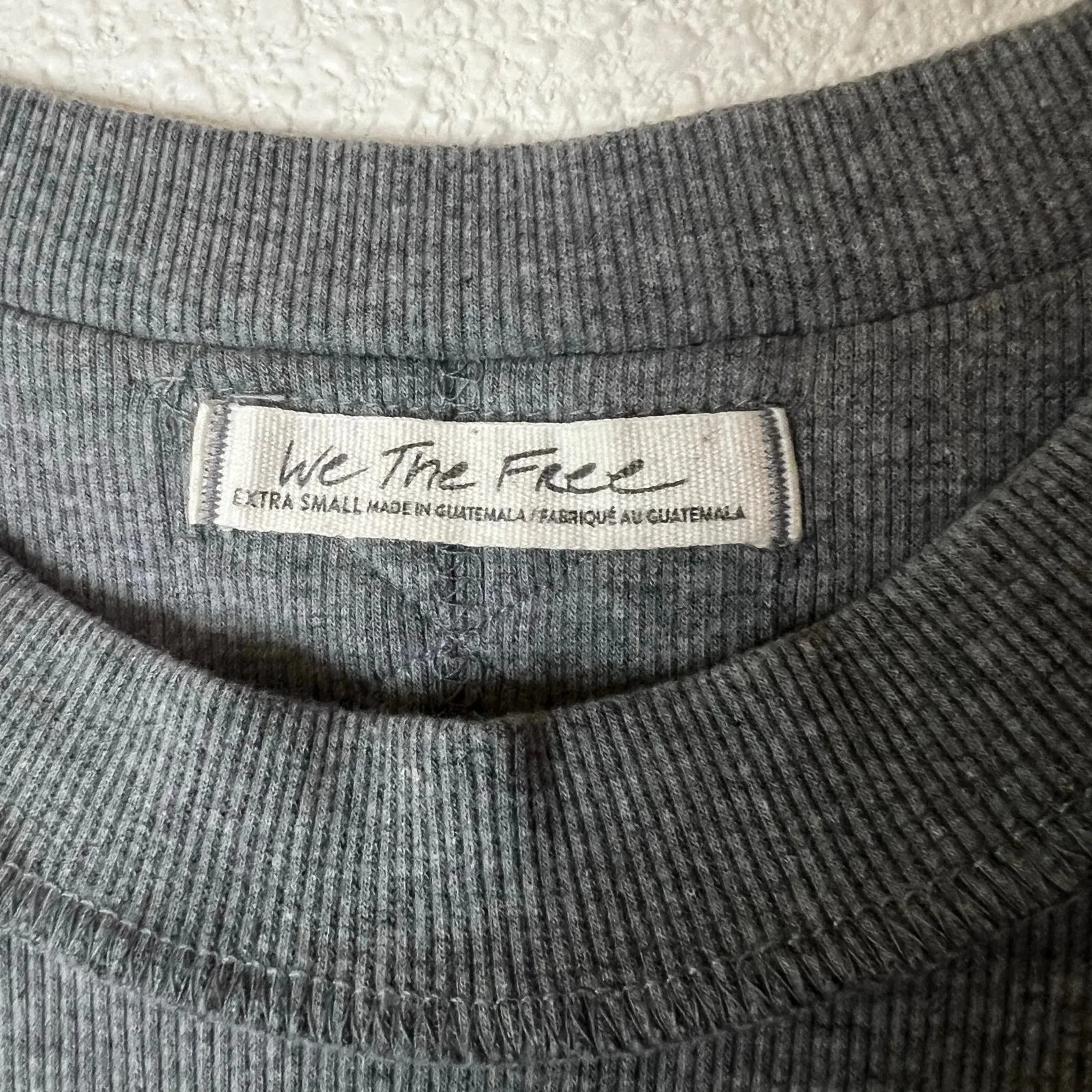 Free People We the Free Kate Rib Stretch Cotton Distressed Tank - gray XS - Image 5