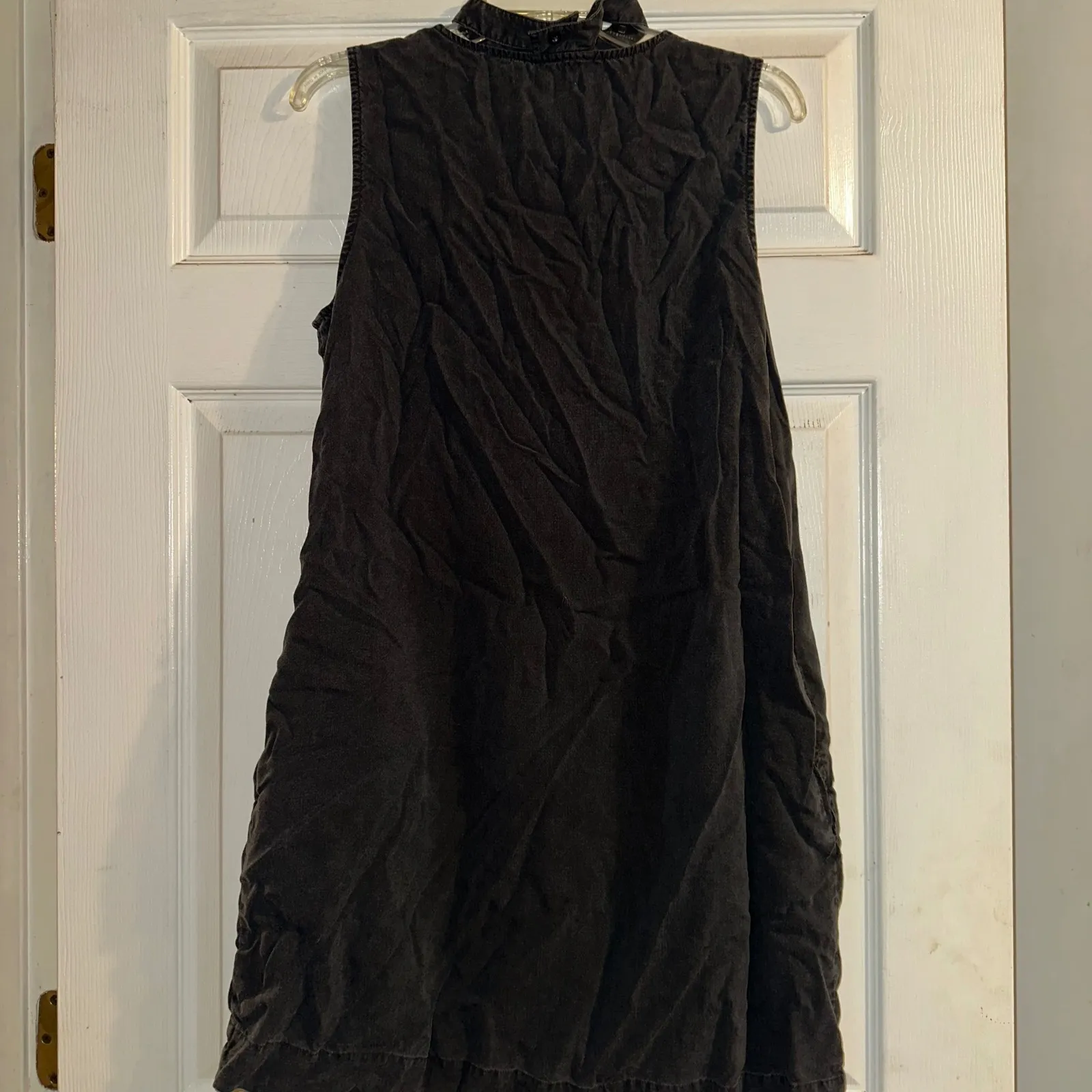 Cloth & Stone choker Mini Dress V-Neck Sleeveless Casual Tencel Black Size M‎ - Image 6