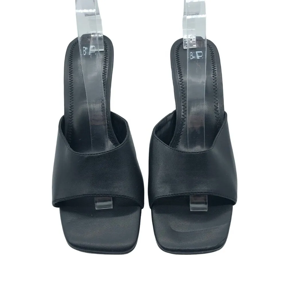 BP. Womens Mirra Black High Heel Square Toe Sandals Size 9.5 - Image 2