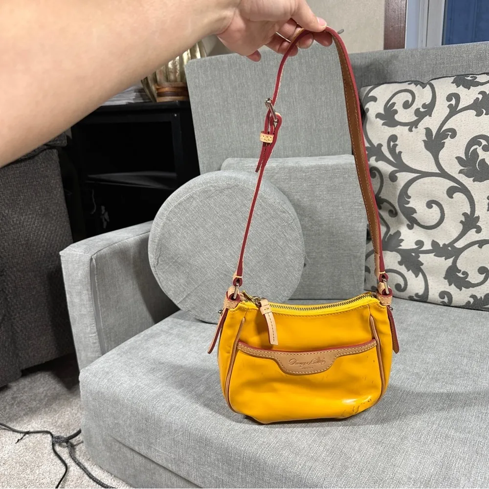 Dooney & Bourke Vintage Mini Margot Patent Leather Crossbody Bag Yellow - Image 3