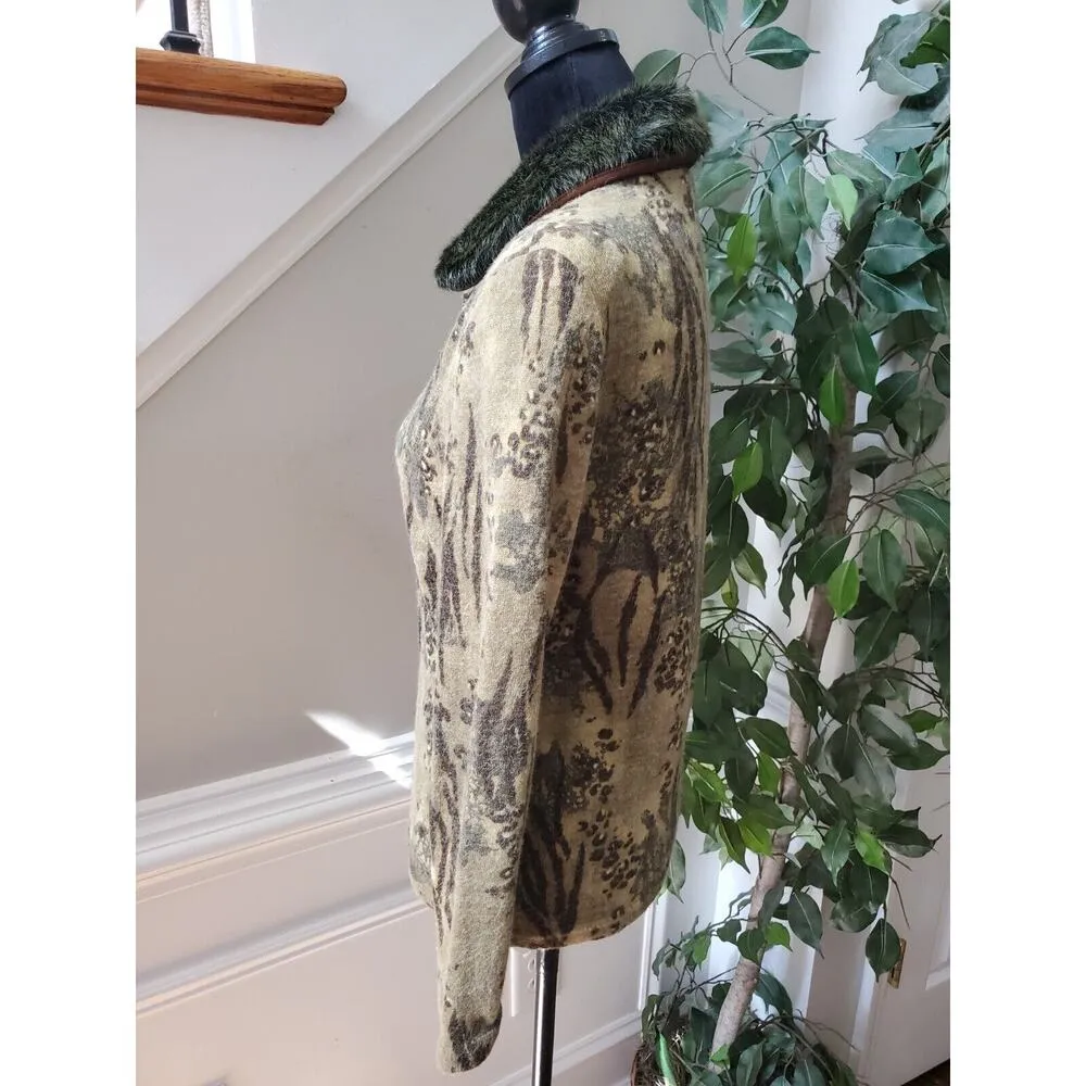 Jessica Howard Women's Khaki Long Sleeve Buttons Style Casual Cardigan Sweater S - Image 5