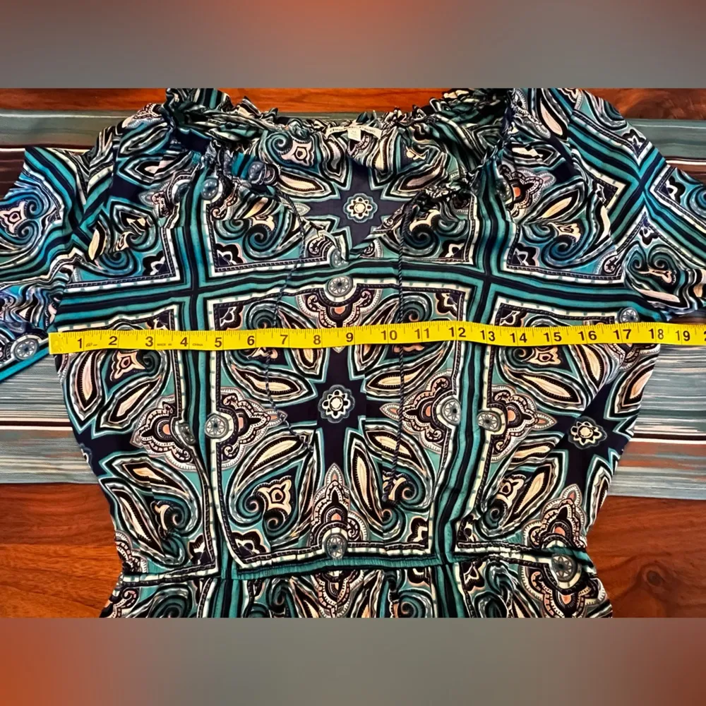 Charlotte Russe 3/4  Sleeve Paisley Print Dress Size Medium - Image 7