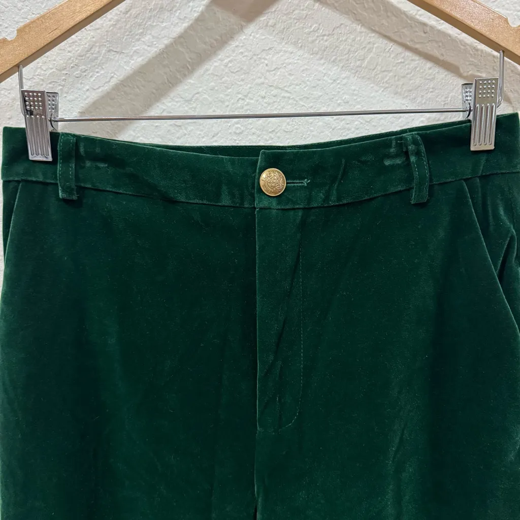 J.ING Jing Green Velvet High Waisted Straight Leg Pants Size L NWT Size L - Image 3