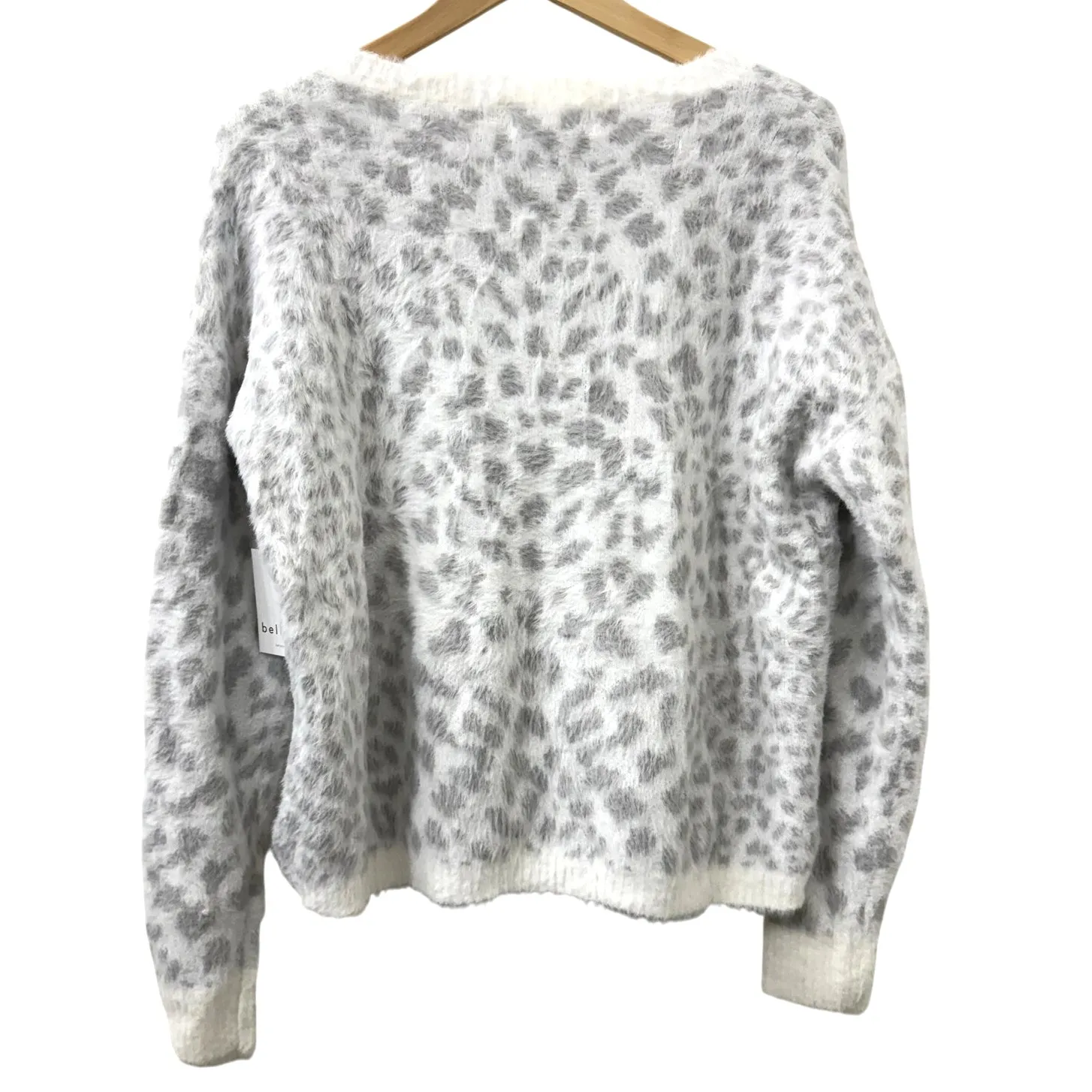 NWT Bella Dahl Medium Gray Titanium Sweater Animal Print Cheetah Fuzzy Soft Cute - Image 4