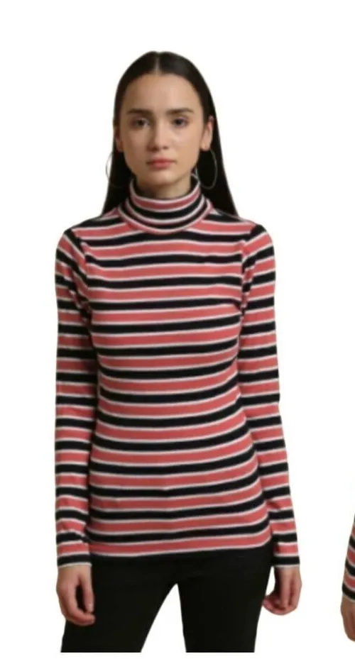 Brave Soul London Red White And Blue Long Sleeve Turtleneck Pullover Top Size M - Image 1