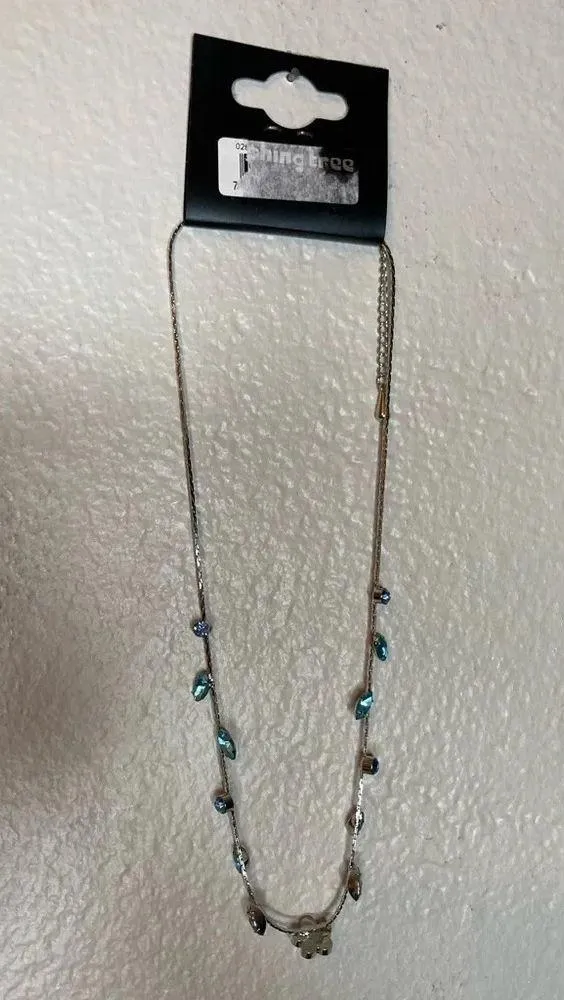 NWT Vintage Y2K Wishing Tree Necklace and Earring Set Blue - Image 6