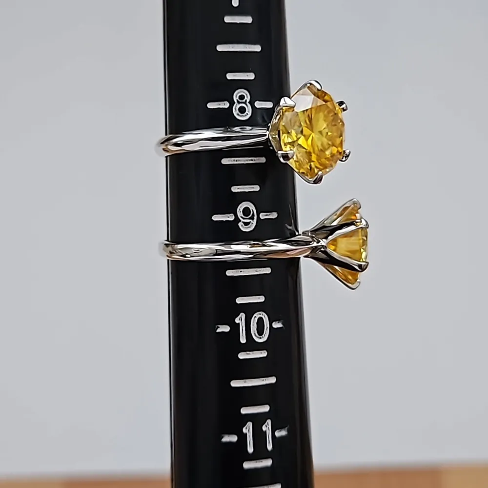 5ct Golden Yellow Moissanite Ring Size 9.25 - Image 4